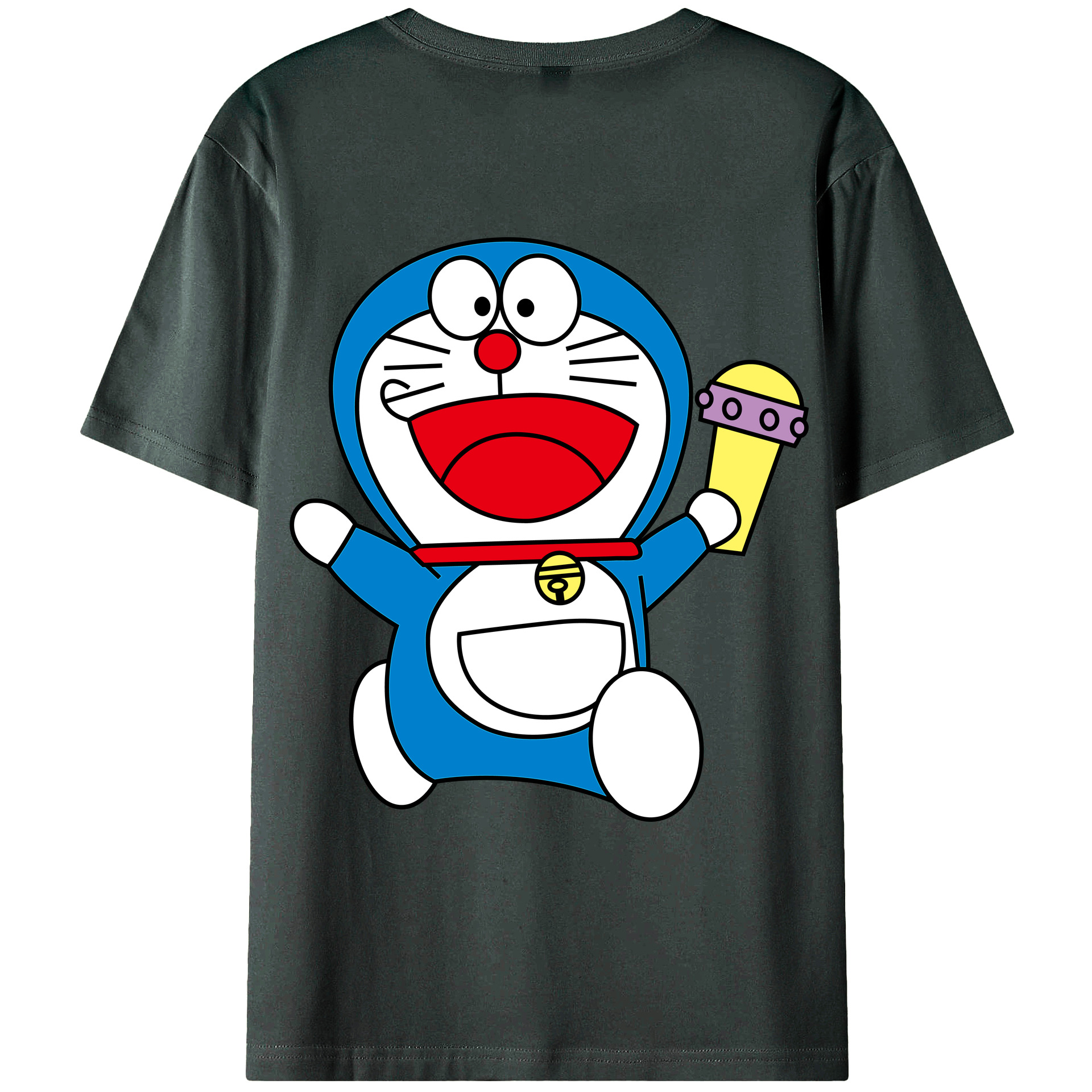 （画像用） ドラえもん Doraemon 綿100％ メンズ半袖Tシャツ（バックプリント） 通気性